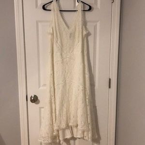 White Lace Hi-Lo Hem Dress